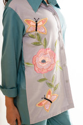 Hand  Crafted Floral Embroidered Co- Ord Set